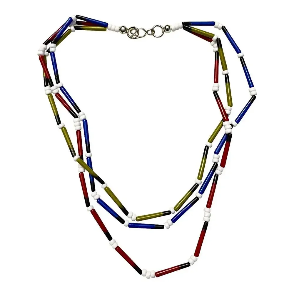 American Indian Girl Kaya Necklace 3 Strand Bead Doll Jewelry Meet Accessory New